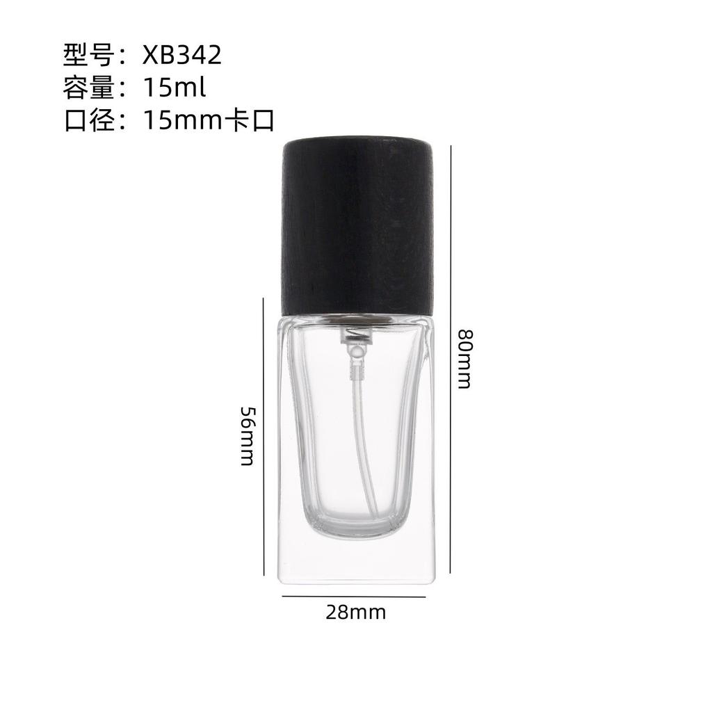15ml Transparent Glass Perfume Bottle, Empty Spray Atomizer with 15mm Neck, Portable Travel Refillable Sample Container