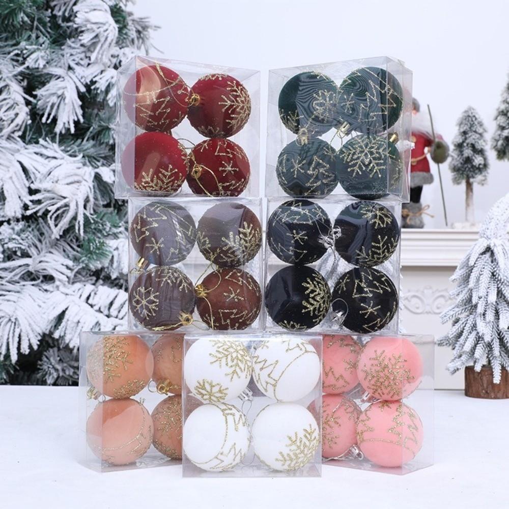 Velvet Christmas Spheres Luxury Flocking Painted Balls Christmas Ball Ornaments  Festival Event
