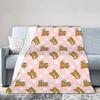 Rilakkuma Leichte Überwurfdecke Weiche Cartoon Flanell Atmungsaktives Design für Zuhause und Outdoor