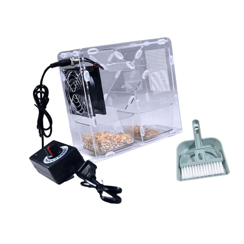 Bird Seed Processor Acrylic Shell Splitter Adjustable Speed Fan Detachable Washable for Quick and Efficient Shelling