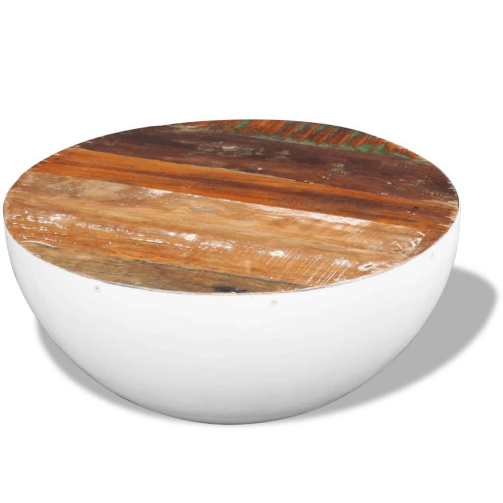 Bowl Shaped Coffee Table Solid Reclaimed Wood 60x60x30 Cm