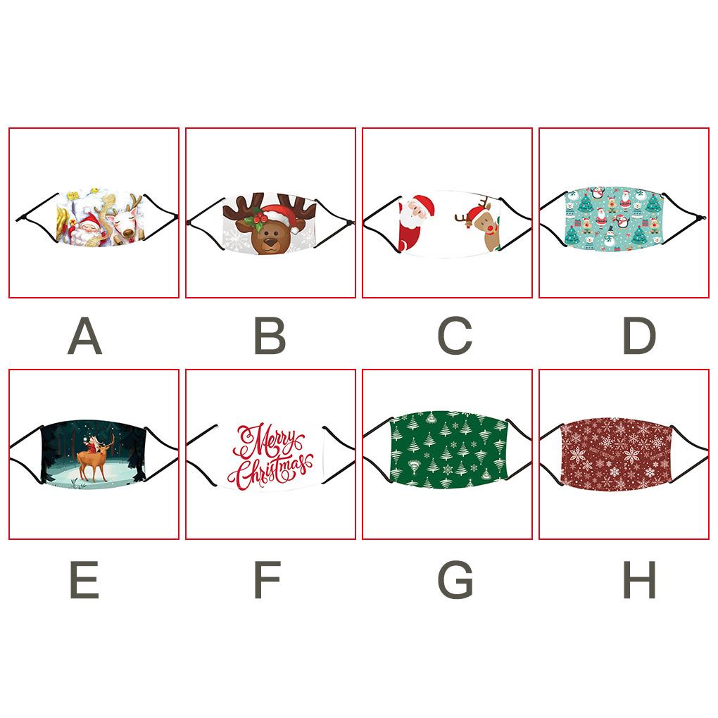 Staubmaske mit Weihnachtsmotiv, bedruckt, staubdicht, Polyester-Gesichtsmaske mit elastischem Ohrband und Filter Typ 5