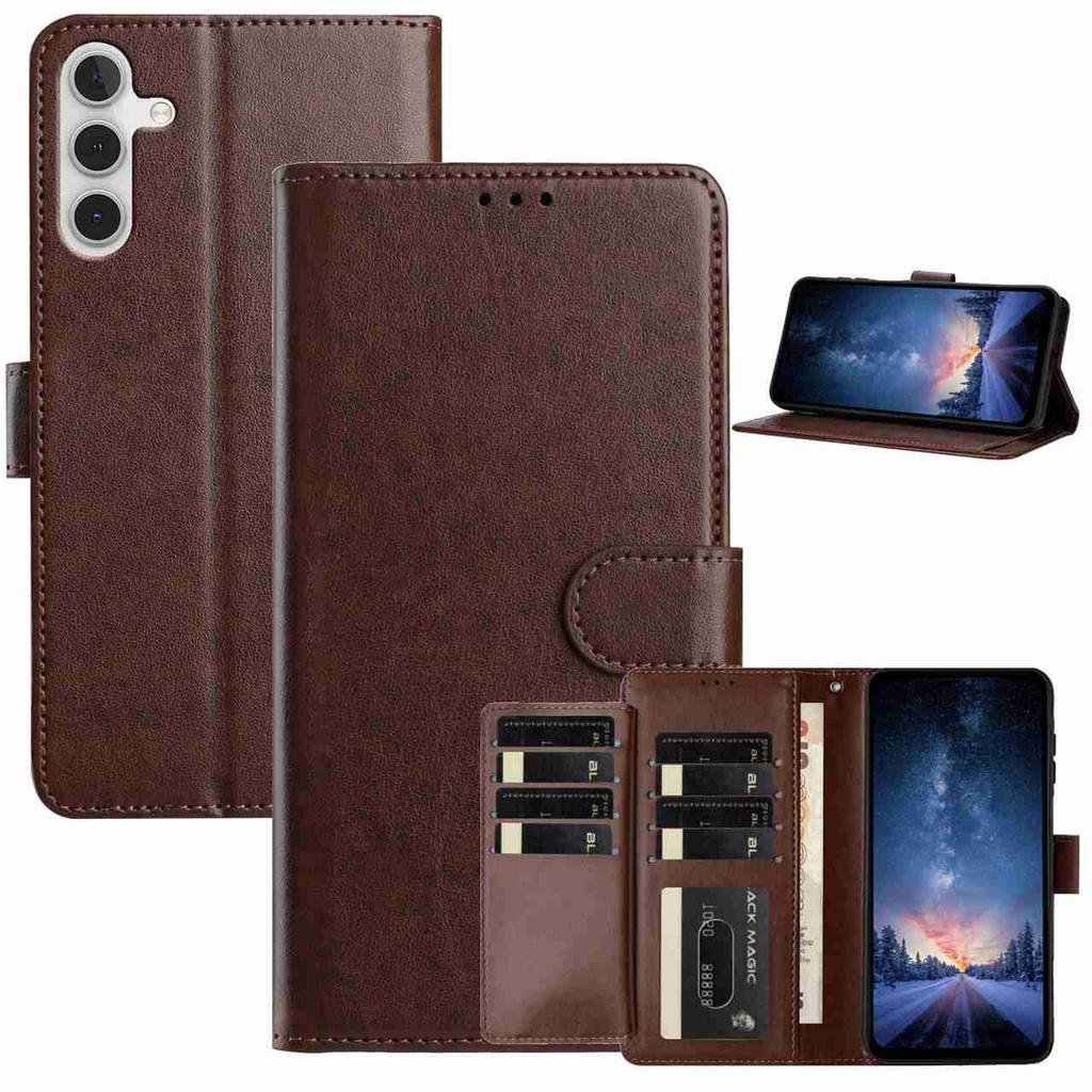 For Samsung Galaxy S25 FE Lommebok Telefondeksel Stativ PU Lær Folio Flipdeksel med 8 Kortspor