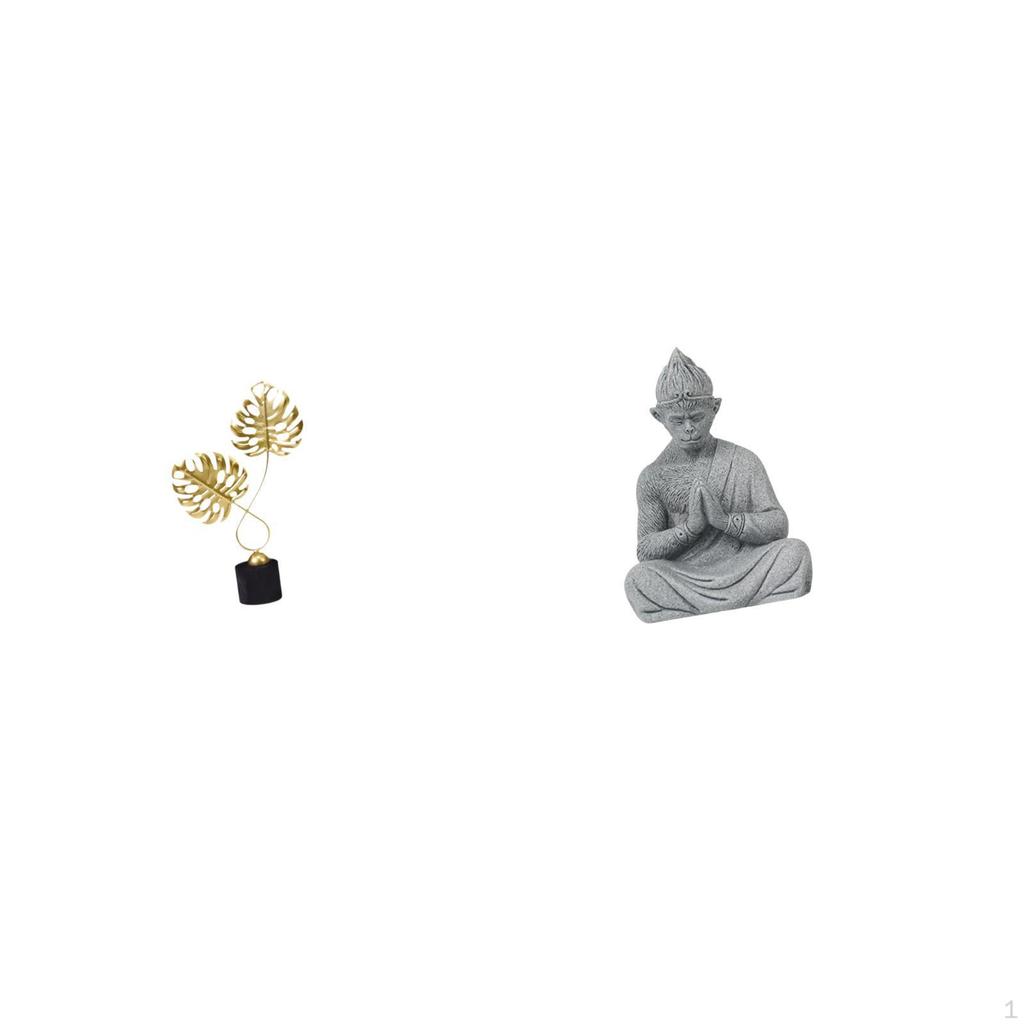 Monkey Buddha Figurine Sculpture Collectible Tabletop Ornament for Desk Cabinet Indoor Housewarming