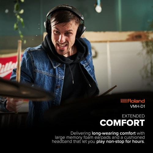 Roland VMH-D1 V-Drums Headphones, Black