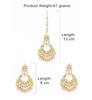 Gold Tone Kundan & Pearls Traditional Earring & Maangtikka Set For Women