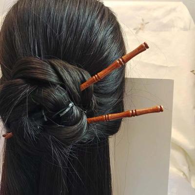 Chinese Style Wooden Bamboo Hair Stick For Women Elegant Simple Hanfu Hairpin Hair Pin Clip Fork Headwear Hair Accessories