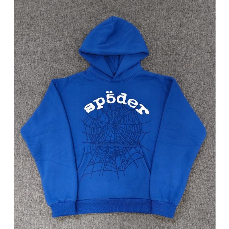 Heavy fleece foam print spider web hoodie sports casual sweater sweatpants set