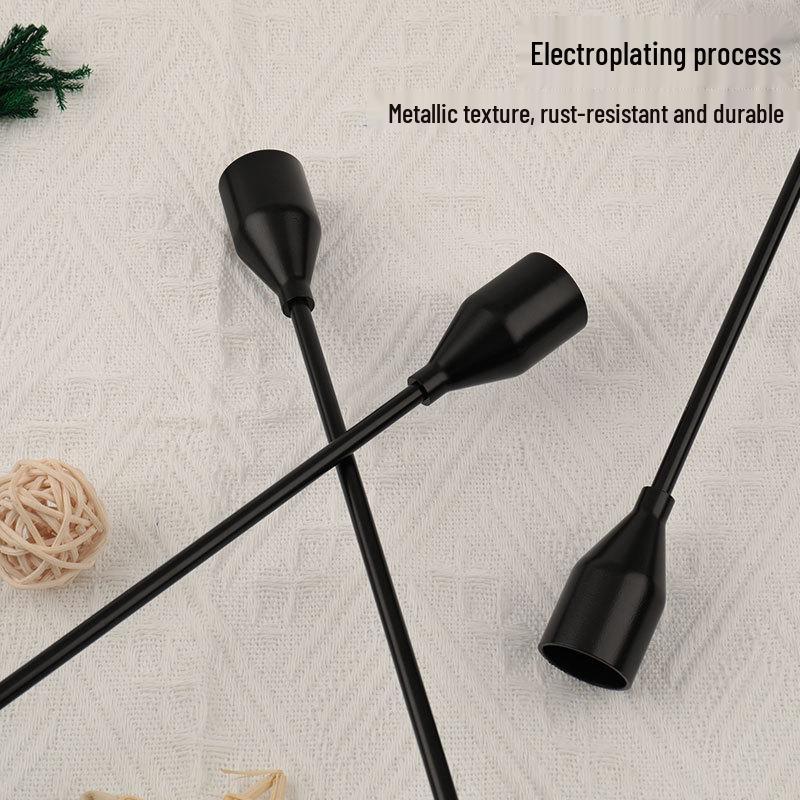 European Style Wrought Iron Candle Holder Set - Three-Piece Candlelight Dinner Ornament.