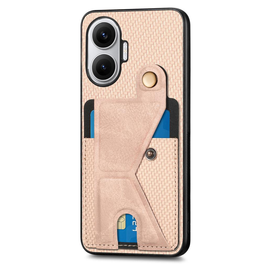 for POCO F7 Case Magnetic Wallet Card Holder Carbon Fiber Cover Texture Case for Xiaomi POCO X7 Pro Redmi Turbo 4Pro Stand Cover