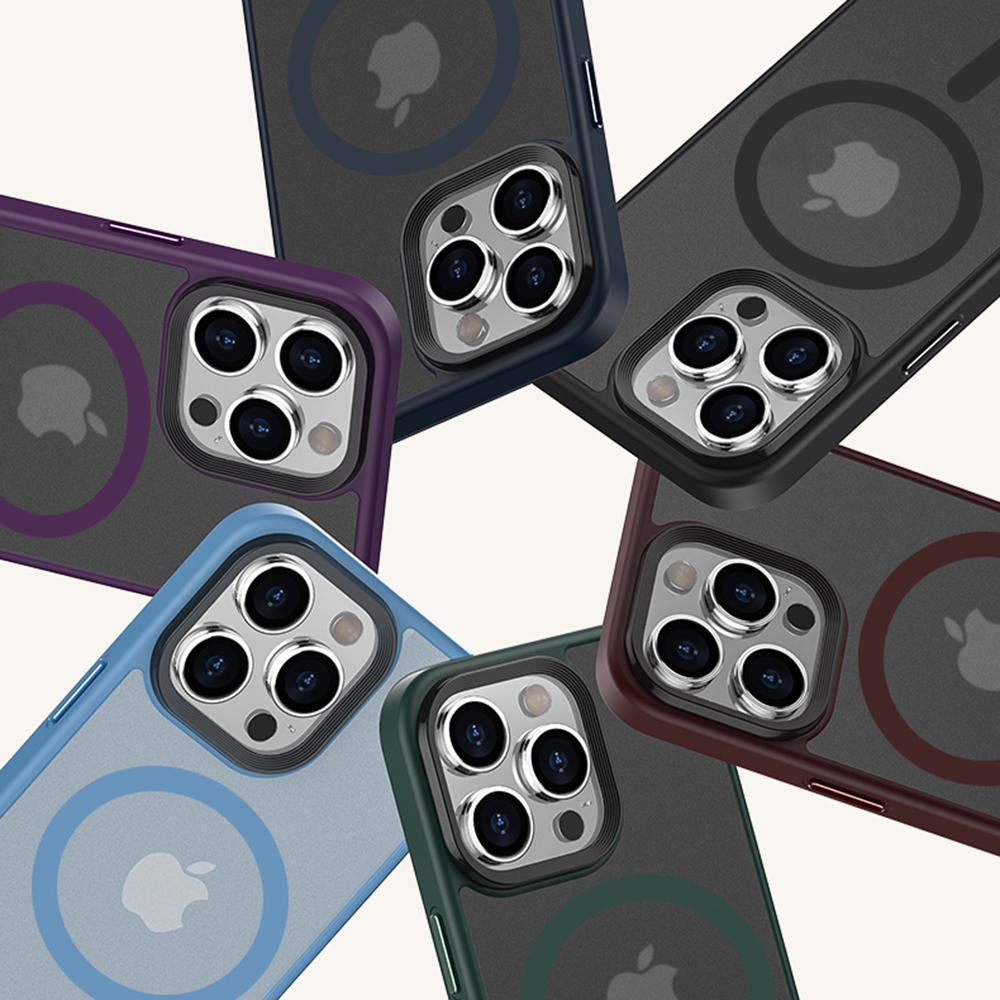 Magnetische Hülle für iPhone 15 Pro Kompatibel mit MagSafe Hautgefühl PC+TPU Matte Handyhülle