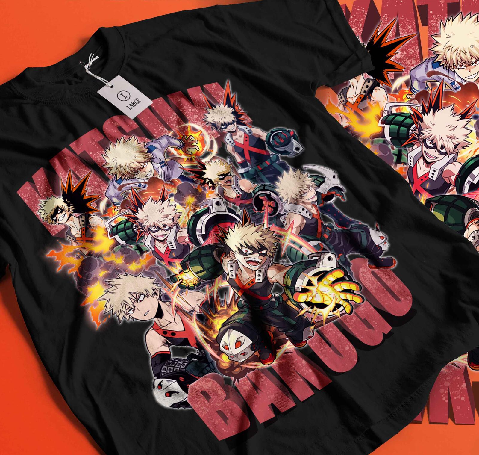 

Katsuki Bakugo T-Shirt Mens Womens Tees Top Manga My Hero Academia Anime MHA GifT Shirt Mens Womens Tees Top Tee Gift 222 4XL