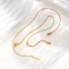 Ladies Stainless Steel Corner Cross Chain Y Necklace, Fashion Collarbone Chain Accessories Nc-2251