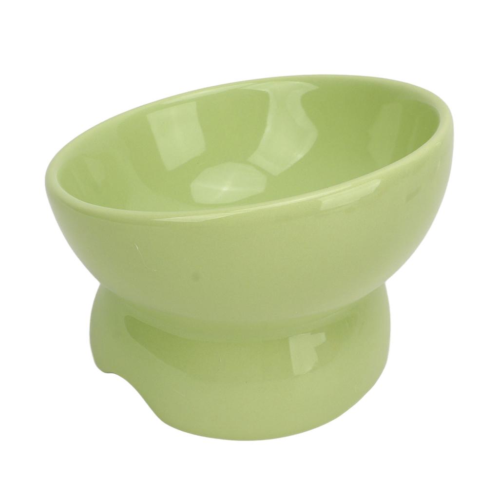 Keramiske Hevede Katteskåler Skråstilte Opphøyde Mat- og Vannskåler Beskytter Kjæledyrs Nakke Sklisikker for Katt