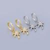 925 Sterling Silver Pave Zircon Coconut Tree Hoop Earrings Female Golden  Selling Korean Jewelry