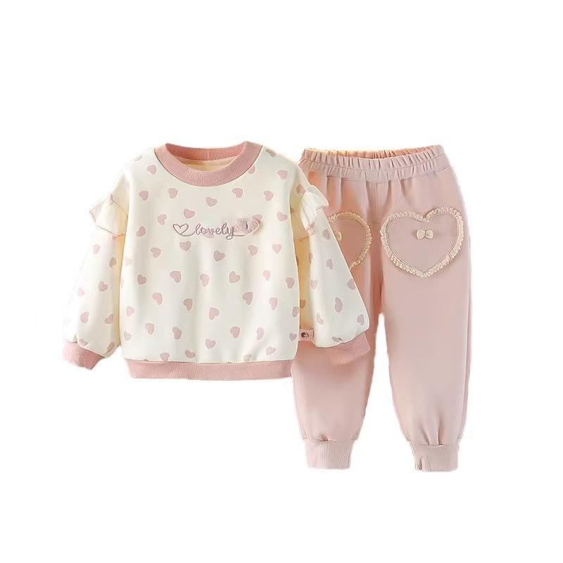 Girls Autumn Casual Fashion Hoodie Two Piece Set for Spring and Fall 90