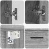Bathroom Furniture Set 2 Pcs Grey Sonoma Plywood and Metal
