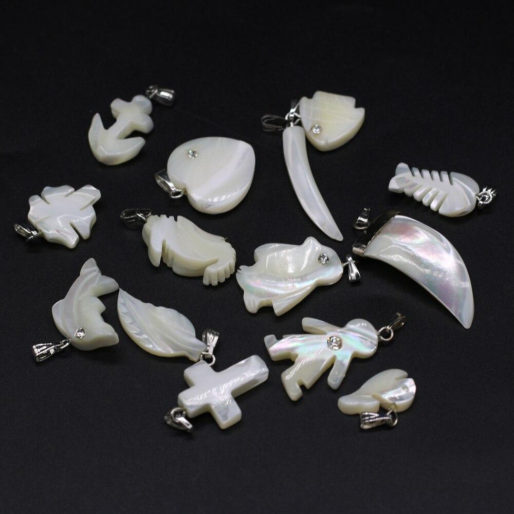 10Pcs Natural Shell Pendant Mother Of Pearl Small Charms For Jewelry Making DIY Necklace Earrings Accessory, Crafts