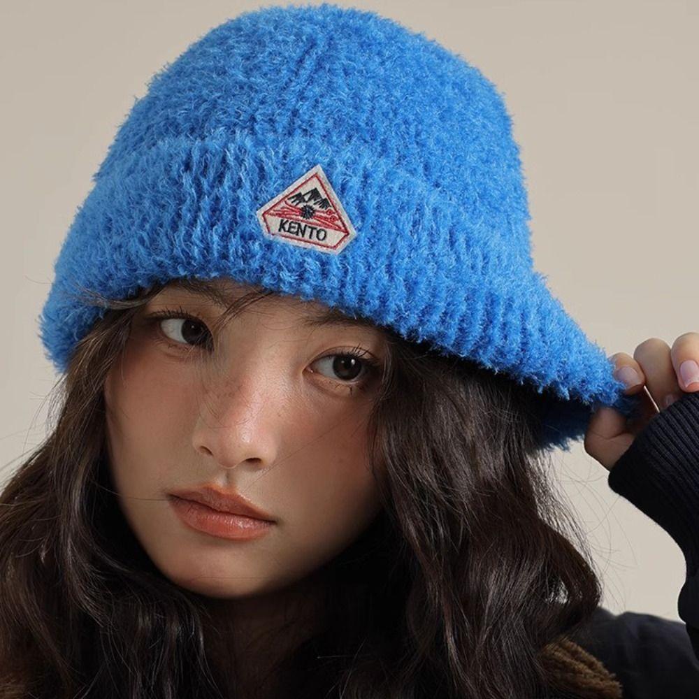 

Korean Plush Beanies Warm Cap Knit Cap Sweet Pullover Hat Apparel Accessories