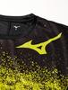 Mizuno Volleyball Practice T-Shirt, Short Sleeve, V2MA0111, Black/Lime, Size 2XL (Equivalent to Japanese Size 3L)