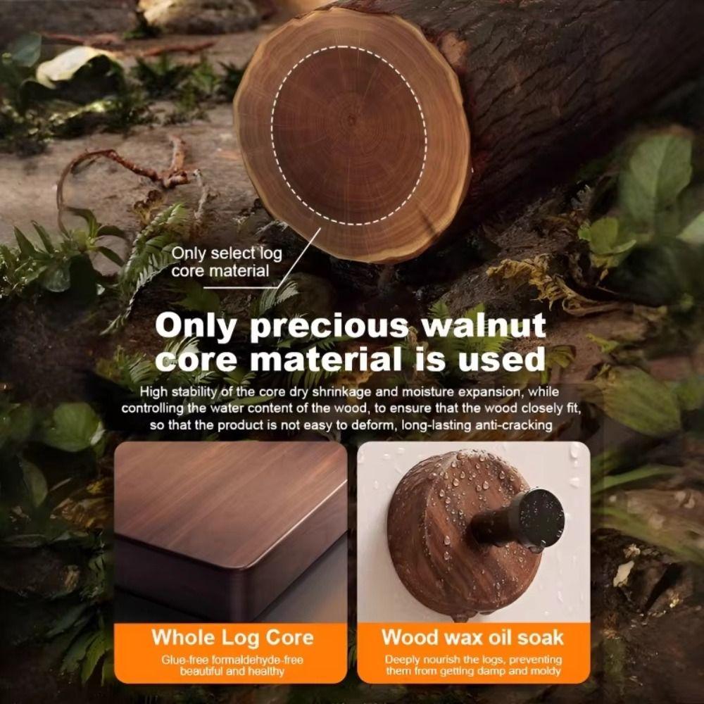 Wall Mounted Single Hook Creamy Style Towel Hook Hat Rack Solid Wood Hook  Behind The Door