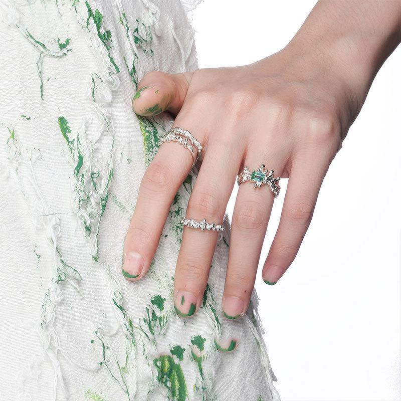 Highend 925 Silver Minimalist Ring With Unique Geometric Patterns For Modern Women