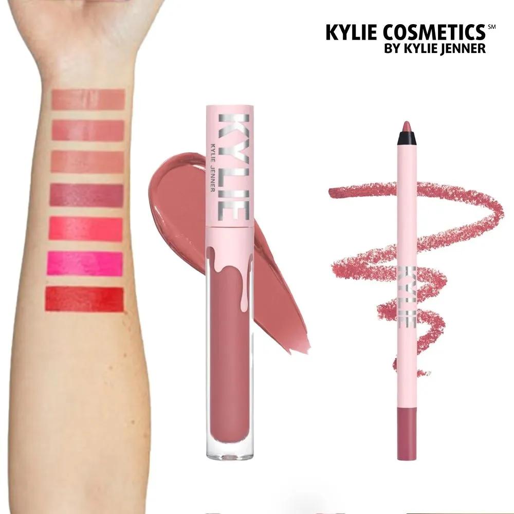 Kyle Cosmetics Kylie Jenner Velvet Lip Lip Kit Lip Gloss Lip Liner Set 7. Red velvet