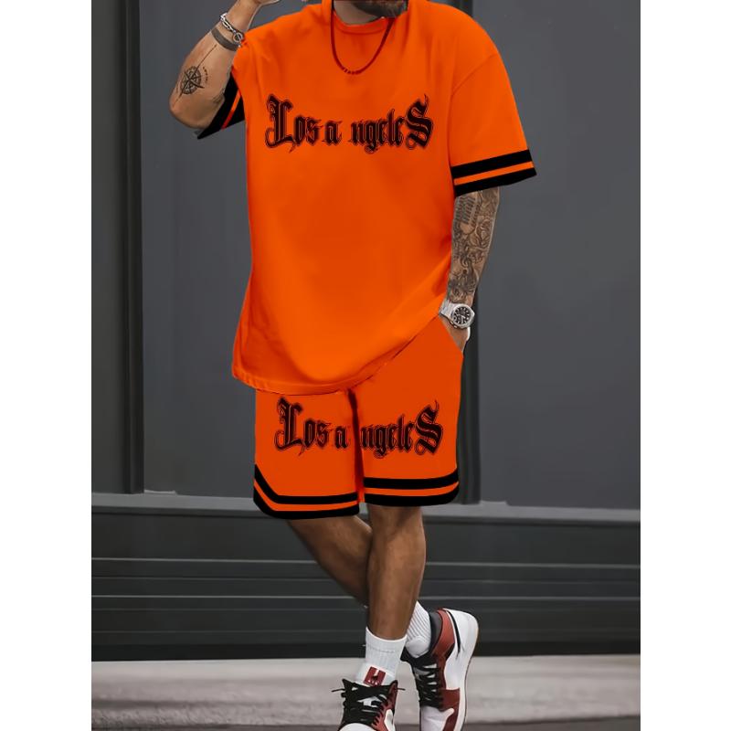3D Letter-printed Street Fashion Casual Simple Soft Comfortable Breathable and Lightweight Men's Suit for Summer 2025