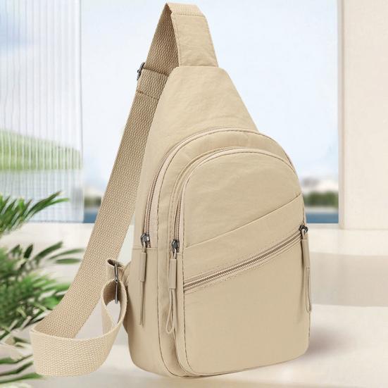 Bolso Cruzado de Pecho para Mujer Gran Capacidad Impermeable Correa Ajustable Cremallera Bolso Cruzado al Hombro Único para Viajes al Aire Libre Bolsita Deportiva