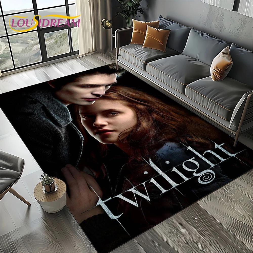 Twilight Saga Serie Edward Bella Film Teppich für Wohnzimmer Schlafzimmer Zuhause Sofa Dekoration, Kinder Teppich Rutschfeste Bodenmatte