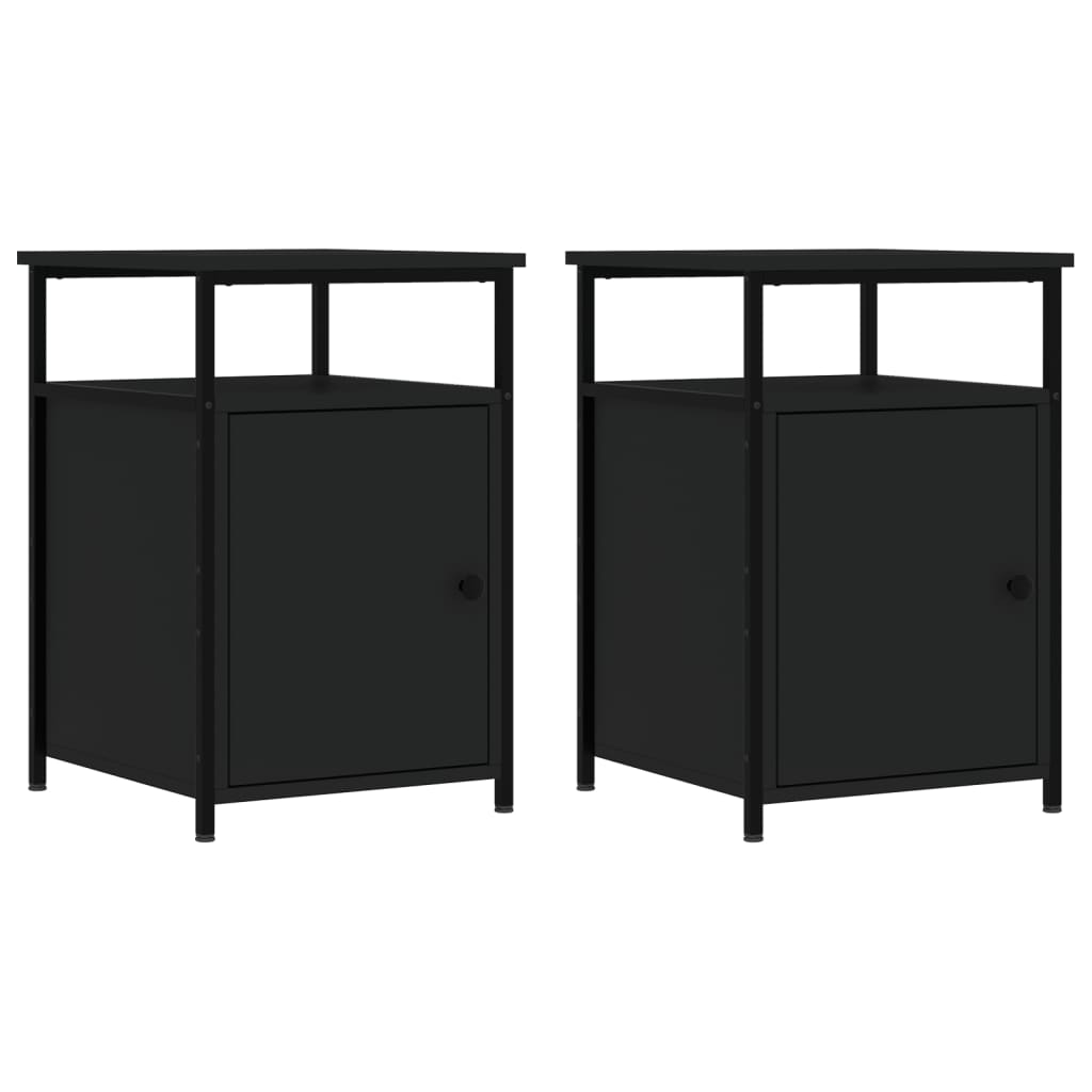 Nightstands (2 pcs) Black 40 x 42 x 60 cm Engineered Wood