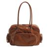 Retro Shoulder Bags For Women Trendy Pu Leather Multiple Pockets Female Tote Bag  New Solid Large Capacity Commuter Handbags
