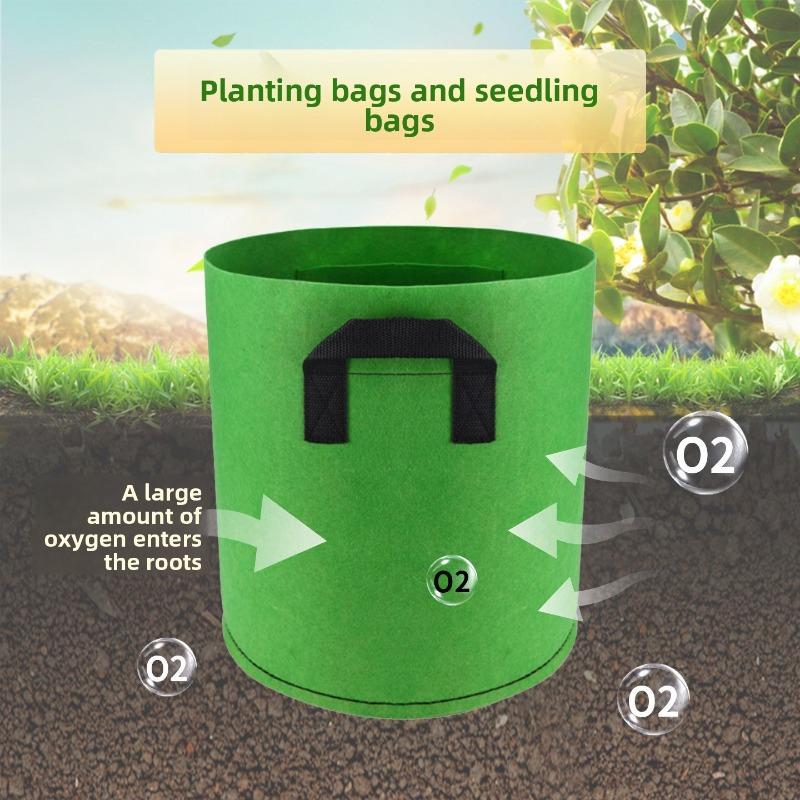 Non-woven Fabric Planting Bags, Thickened Felt Flower Pots, Buckets for Balcony Planting, Planting Bags Nutrient Bags, Transplanting Bags, Flower Pots