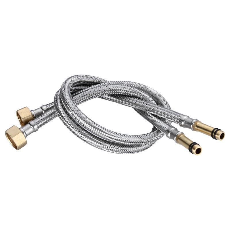 Manguera de Suministro de Agua Trenzada de Acero Inoxidable para Grifo de Alta Presión, 4 Puntos, Compatible con Agua Caliente/Fría.