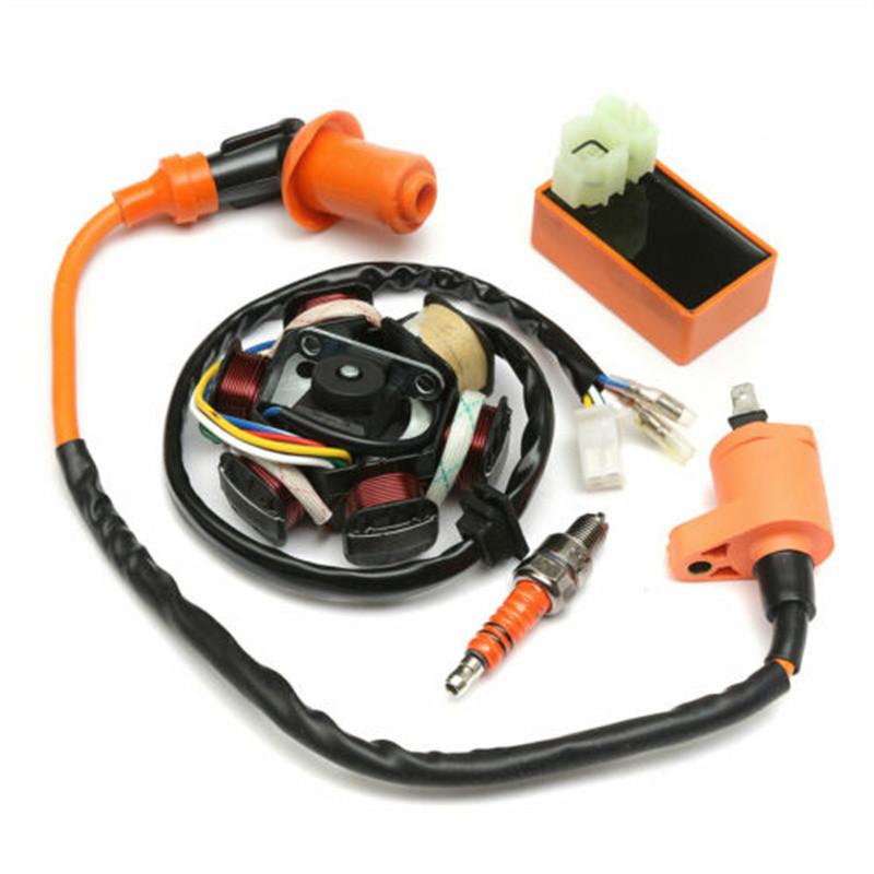 GY6 Scooter Modified Accessories Start Coil High Voltage Package Igniter Spark Plug Assembly