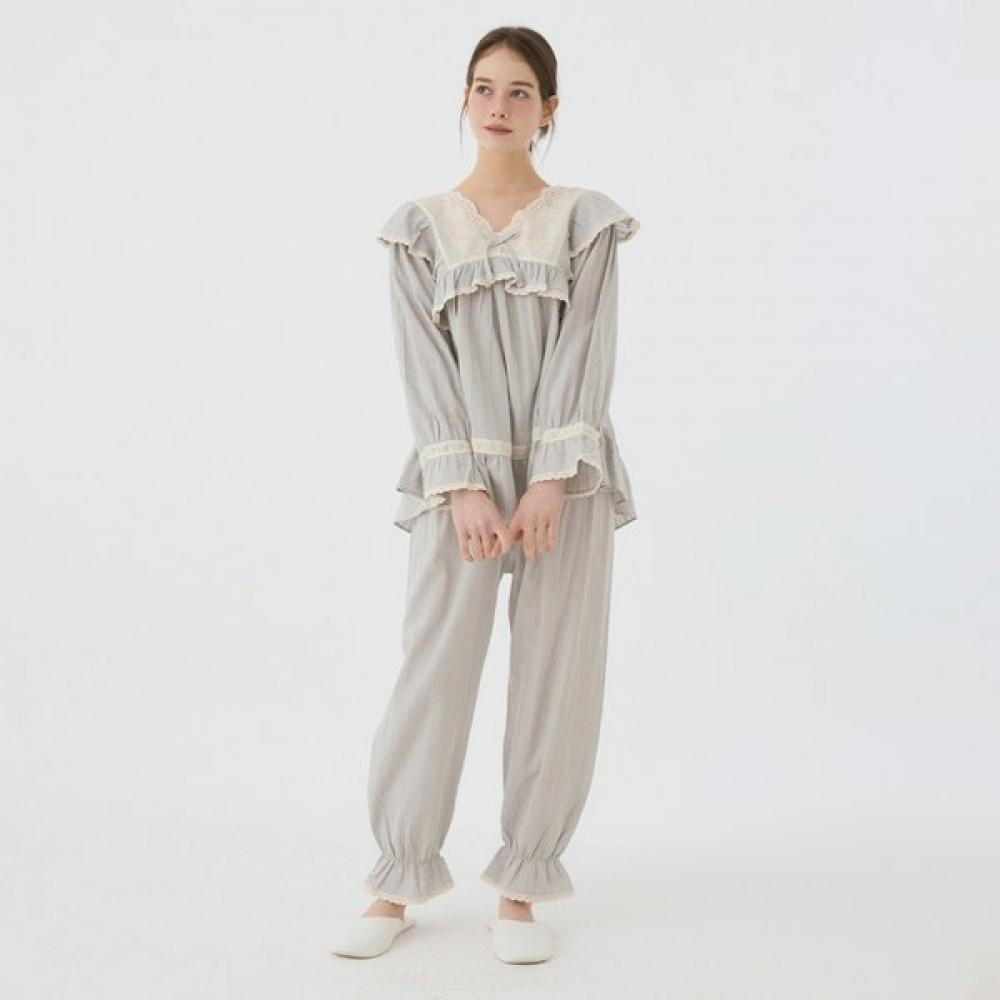 Lunaluz Women S Cotton V Neck Long SleeVe Two Piece pajamaS Grace