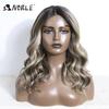 Noble Synthetic Lace Front Wigs 20 Inch Wavy Glueless Brown Wig Blonde Wig Cosplay Curly Wig Lace Front Wig For Women Lace Wig
