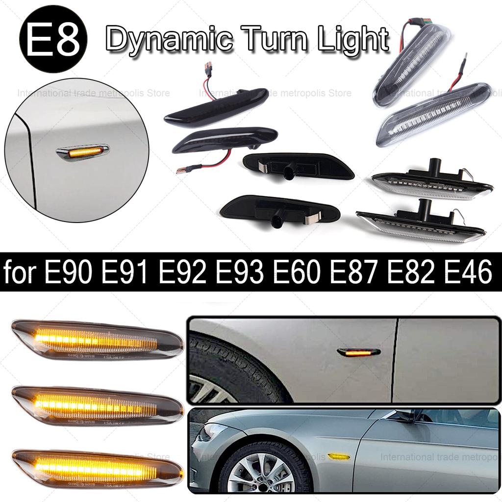 2pcs for BMW Led Dynamic Side Marker Turn Signal Light Sequential Blinker Light for E90 E91 E92 E93 E60 E87 E82 E46 Error Free