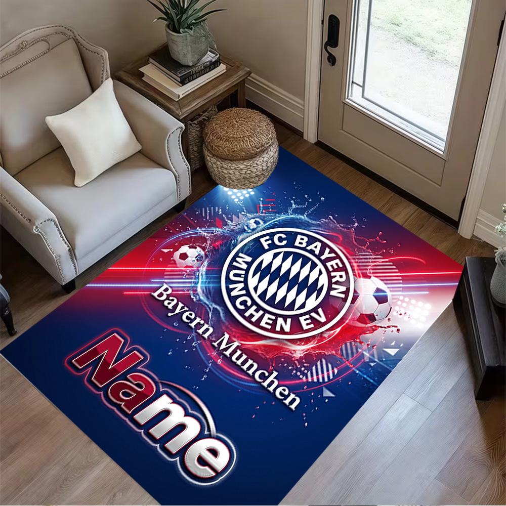 Bayern Munich Crest Area Rug Design for Decorate Room Dormitory Hallway Foyer Anti-slip Rug Decorate Offices Perfect Gift for Friends & Family