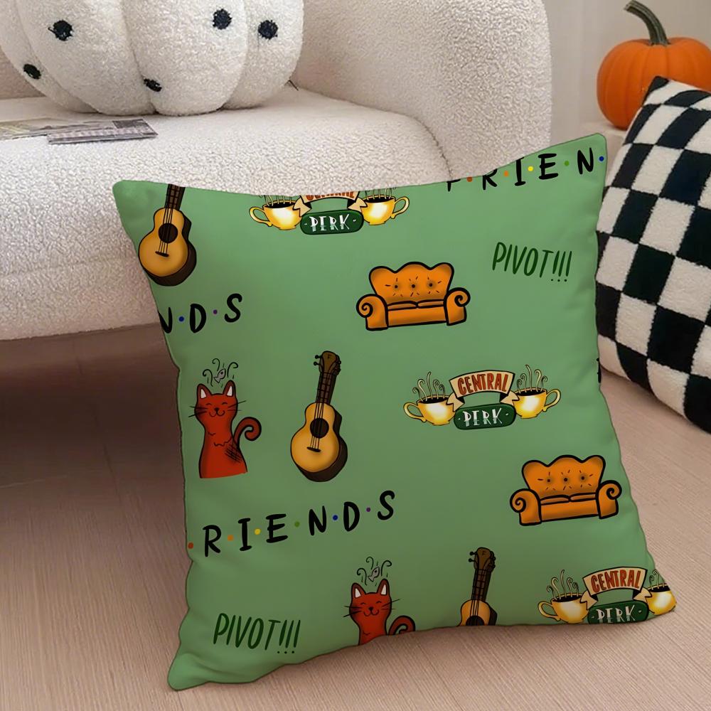 

Nostalgic pop fashion FFriends TV Cushion Cover Throw Pillow Cover Hidden Button Durable Polyester Chair Cushion 30X30cm