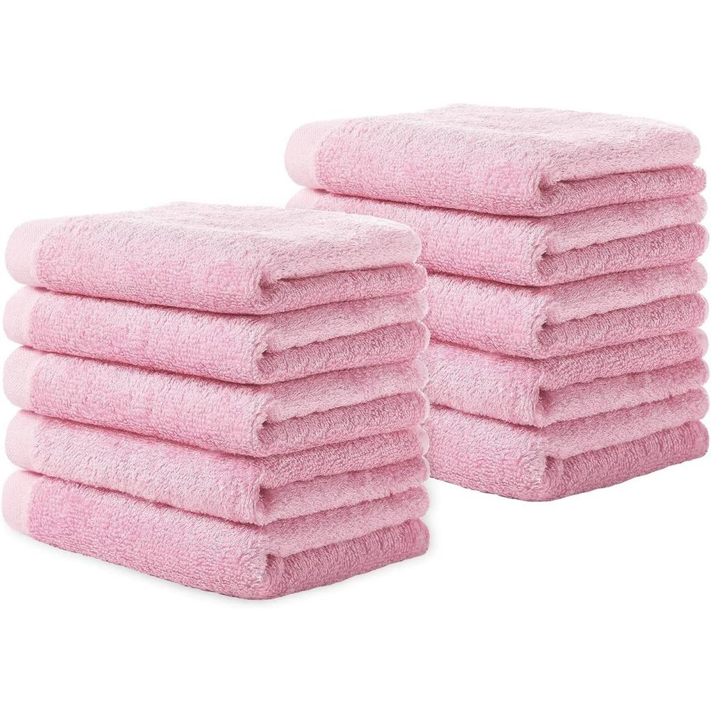 Bath Towel Set 10 Pack Baby Bath Towels For Bathroom - Hotel - Spa - Kitchen Multi-purpose Finger Towels And Face Towels, Size 10'' X 10''