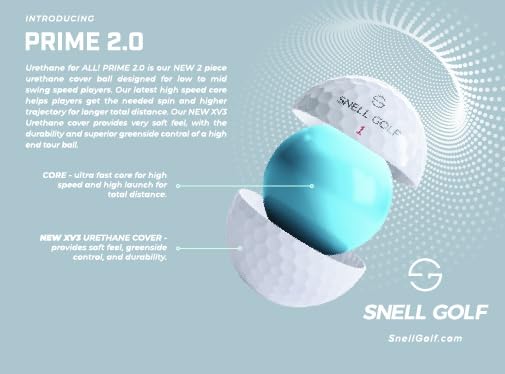Snell Golf PRIME 2.0 Golf Balls, 1 Dozen, Officially Licensed in Japan, USGA/R&A Approved, 2024 New Model, Online Exclusive (White)