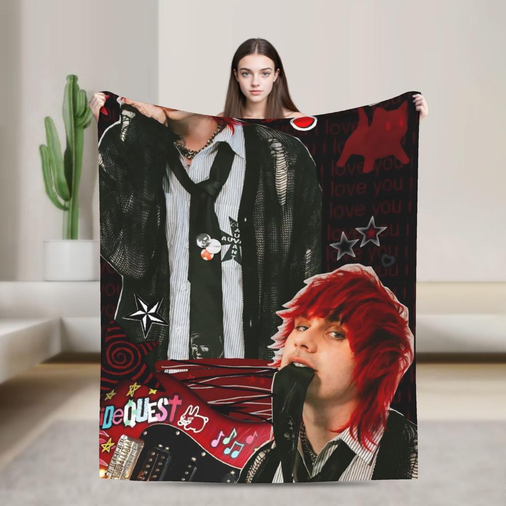 Michael Clifford 5 Second Blanket  Soft Novelty Plush Bedding Throws For Couch Chair Camping Flannel Bedspread Bed Cover