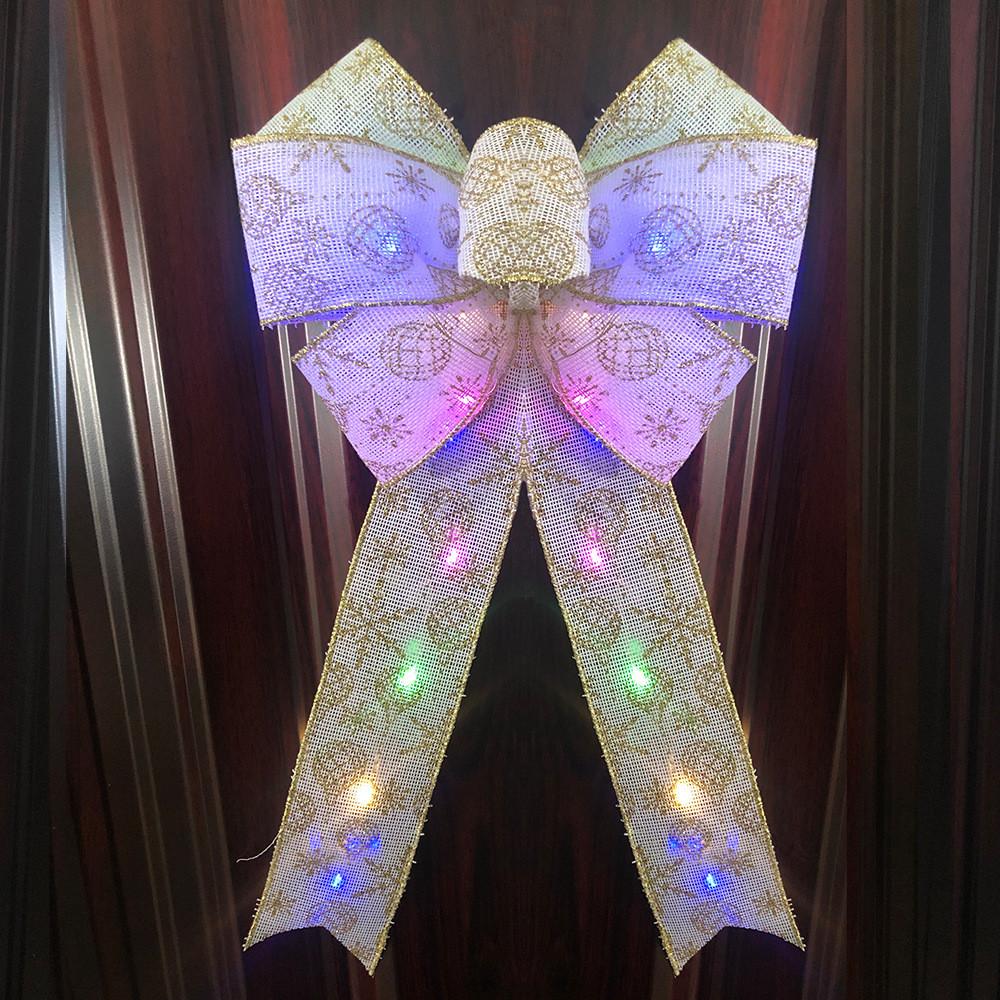 Red Led Charming Butterfly Bow Decoration For Christmas Tree And Door Festivities