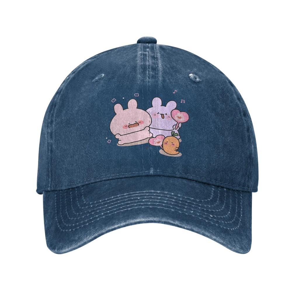 Asamimichaan Cute Asamimi Washed Denim Cap Casual Baseball Caps Adjustable Hat Summer Unisex Baseball Hats