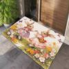 Soft and warm flannel Easter Bunny dance mat, non-slip machine washable floor mat