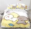 Peach Cat Bedding Quilt Cover Set 3Pcs Bedding Set Goma Cute Cats Duvet Cover Infantil Bedclothes Single Double Queen King Size