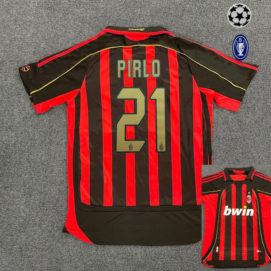 AC Milan Retro Away Jersey #22 Kaka, Champions League, Pirlo, Short Sleeve Football Kit (0607)