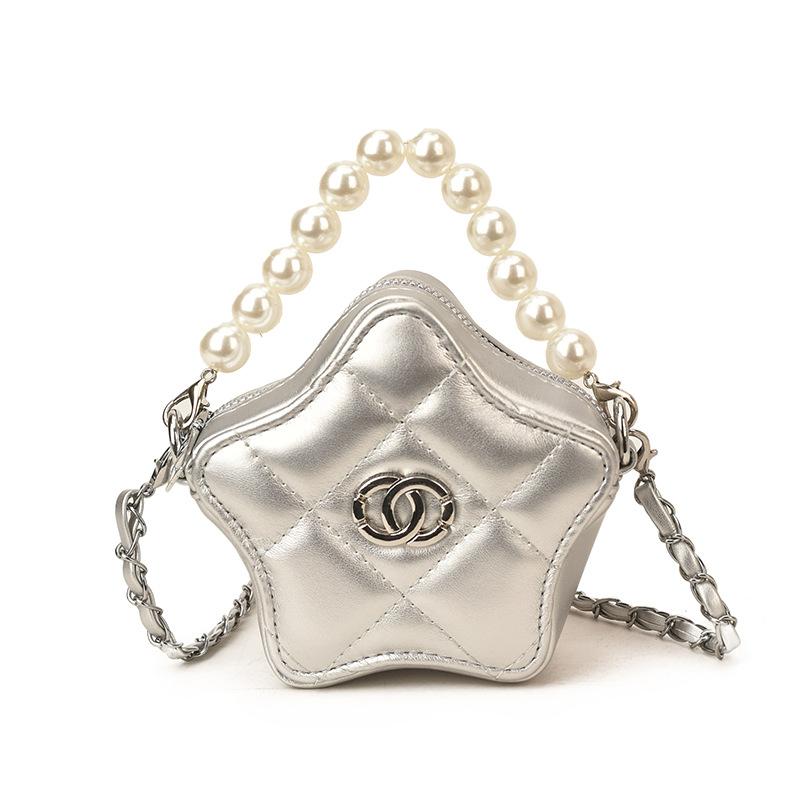 Fashion Chain Girls and Boys' Star-shaped Single-shoulder Bag with Pearl Handles