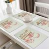 Ramadan Eid Mubarak Printed Placemats Table Cover, Washable Placemats for Kitchen Dining Home Table Mat